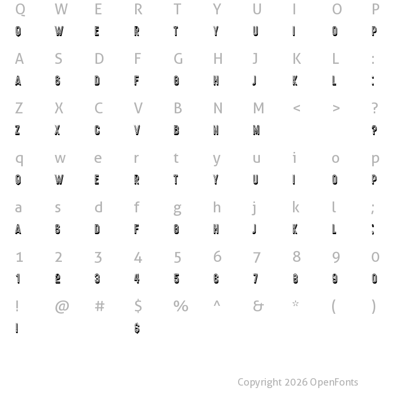 Character Map of Diperas Regular