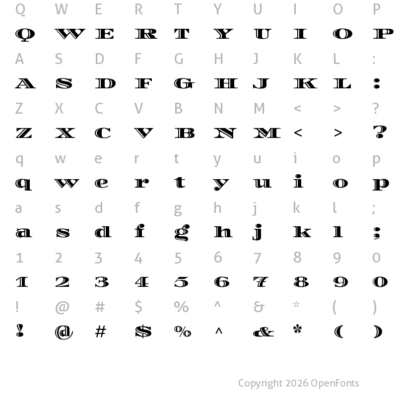 Character Map of Diplomata Regular