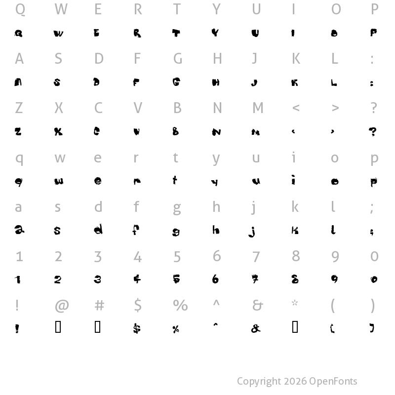 Character Map of Dippex Regular