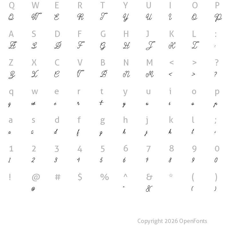 Character Map of Dirgantara Regular