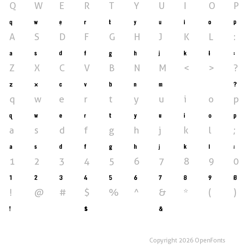 Character Map of Dirt2 Stickler Regular
