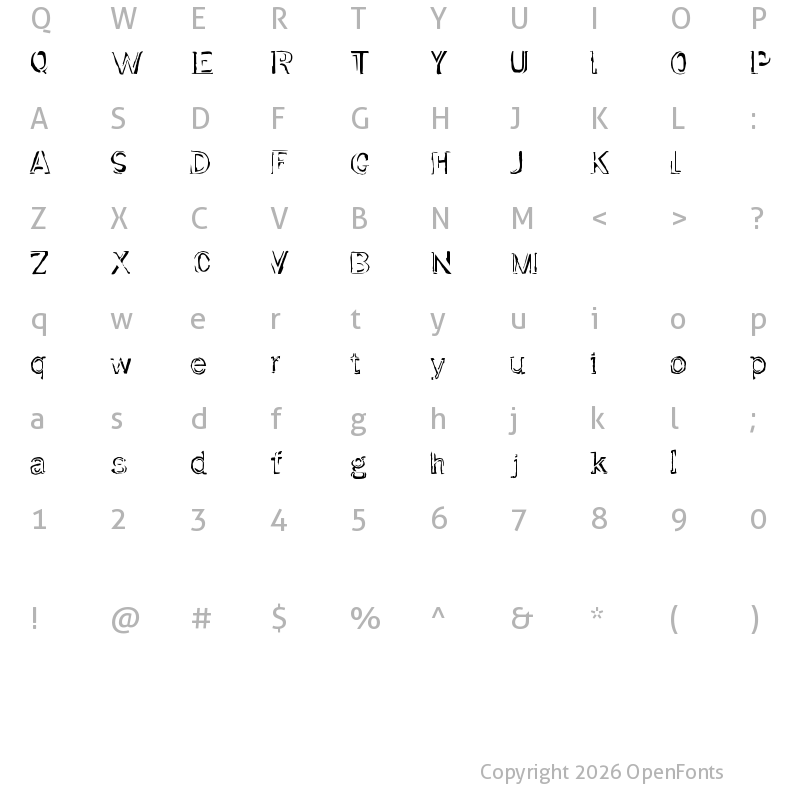 Character Map of Dirtfont Medium