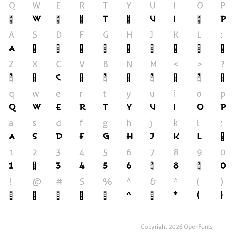 Character Map of Disalina-Bold ?