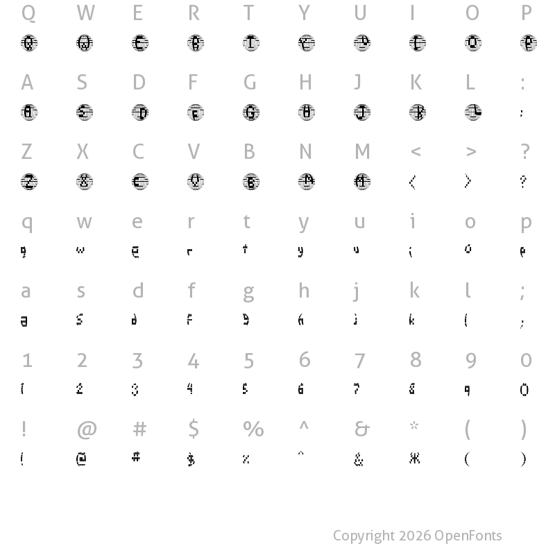 Character Map of Disco 2000 Regular