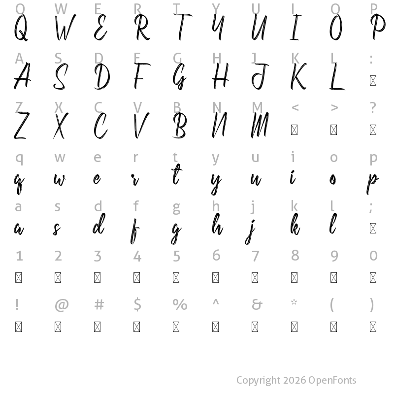 Character Map of Disgracefull Demo Regular