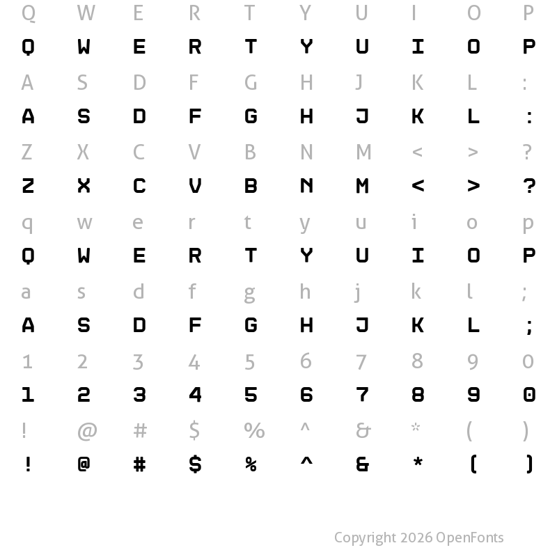 Character Map of Disket Mono Bold