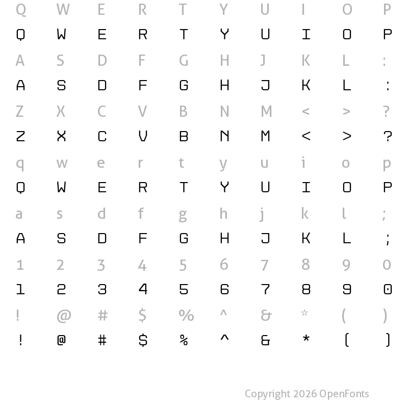 Character Map of Disket Mono Regular