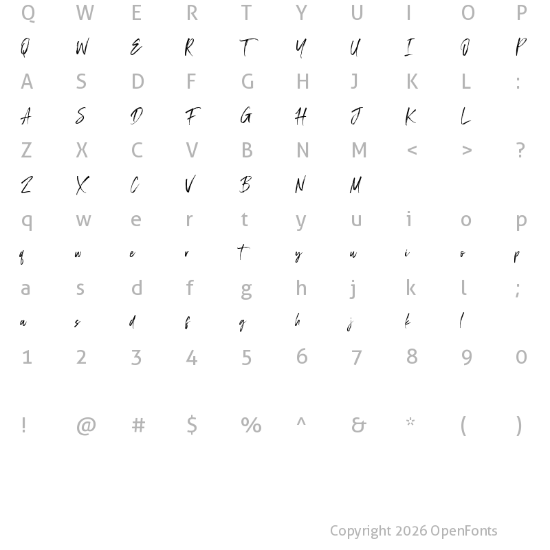 Character Map of Displatter Regular