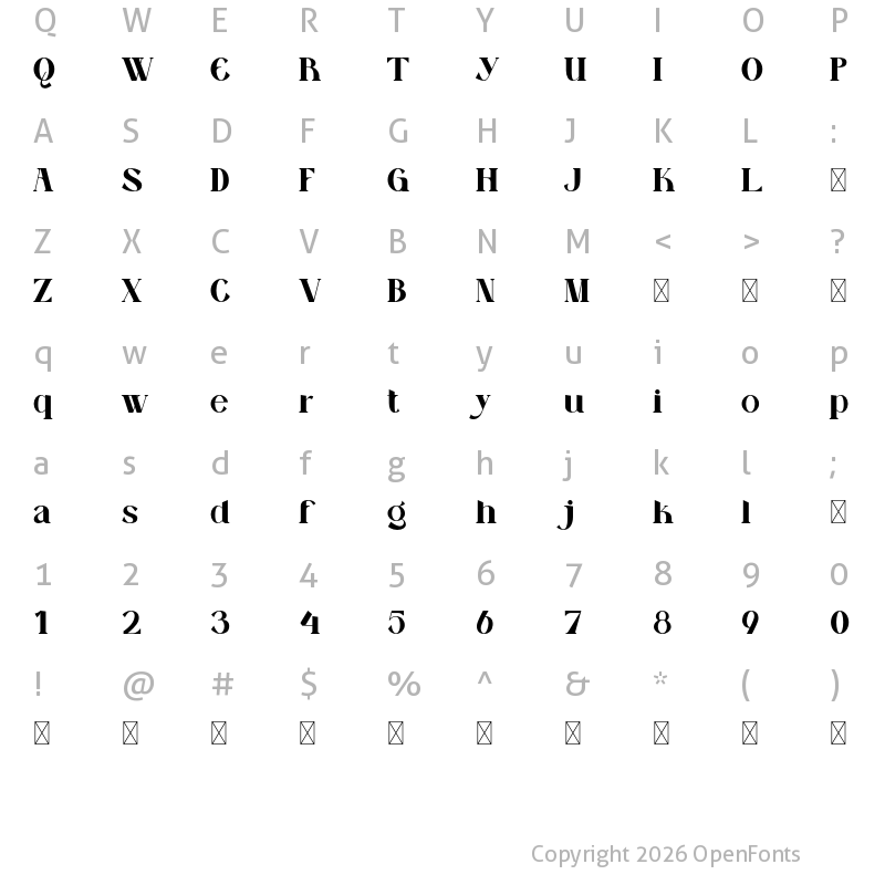 Character Map of Distant Feeling Regular
