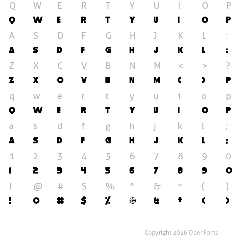 Character Map of Distortion Dos Digital Regular