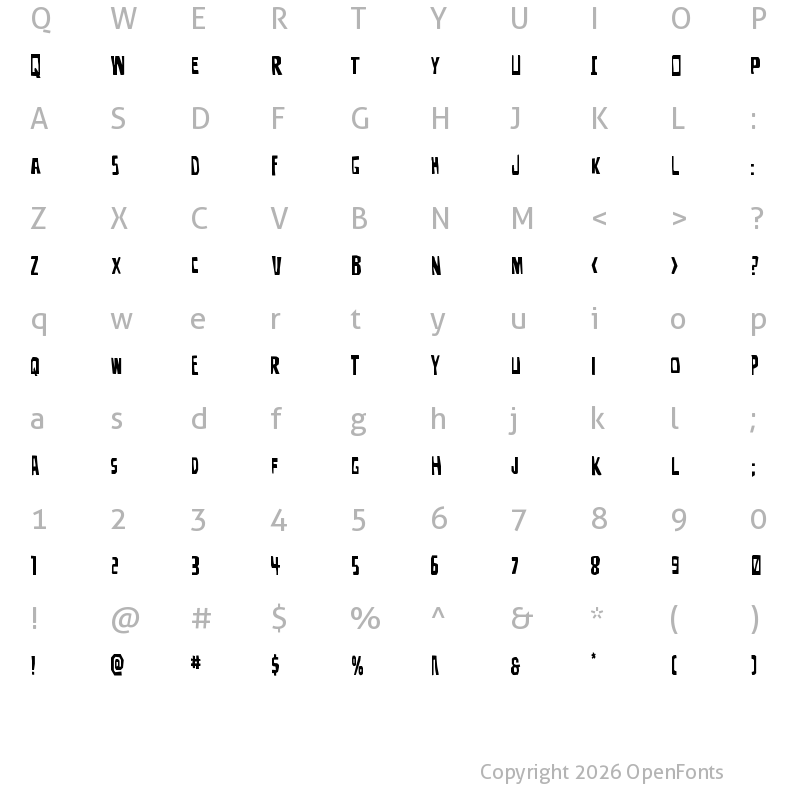 Character Map of Disturbia Title Regular