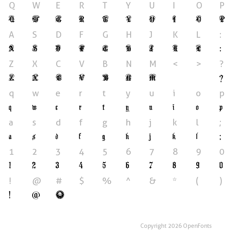 Character Map of Divine And Earthly Imperium Regular