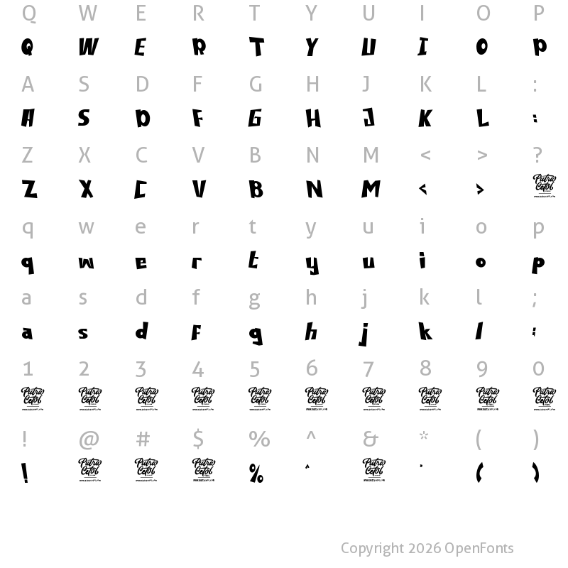 Character Map of DIZZY FENCE Regular