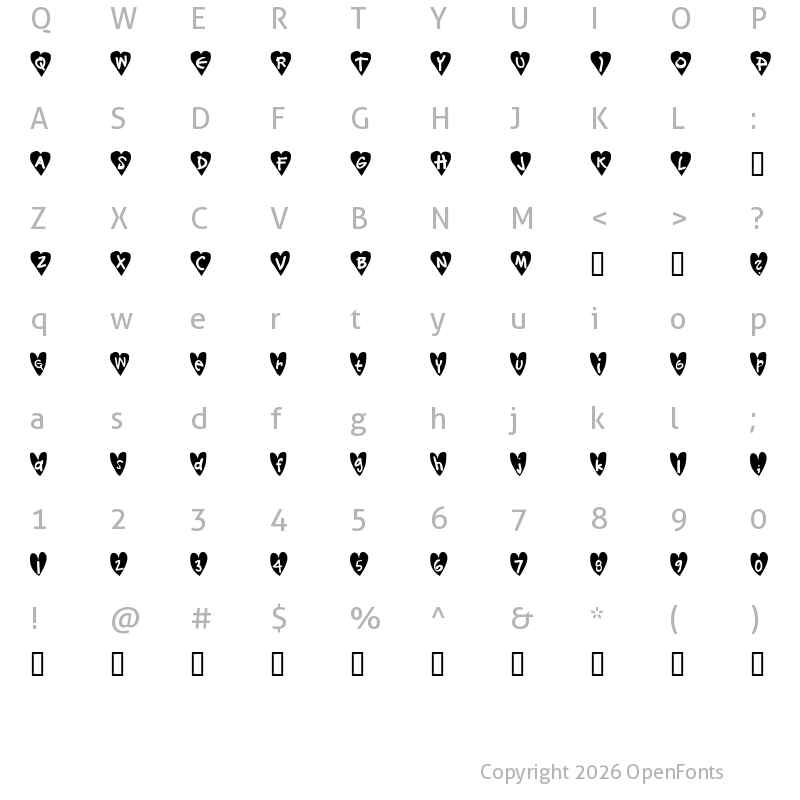 Character Map of Djellibejbi Regular