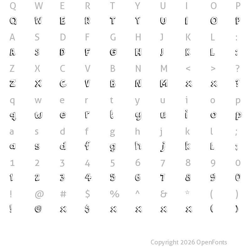 Character Map of DK Bergelmir Regular