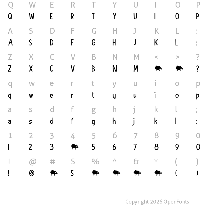 Character Map of DK Blue Sheep Regular