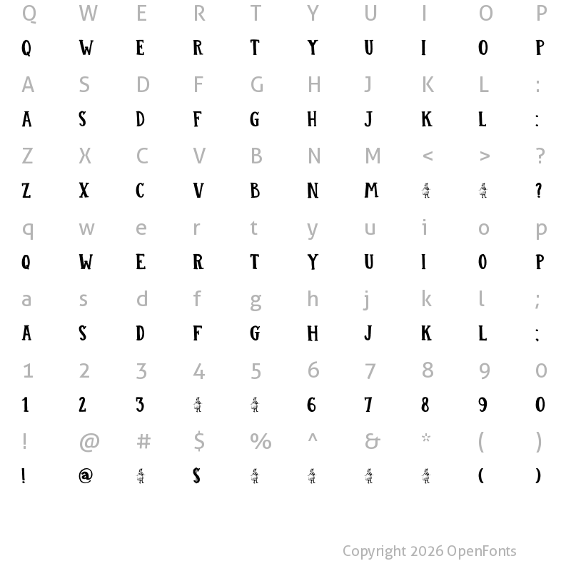 Character Map of DK Colporteur Fat Regular