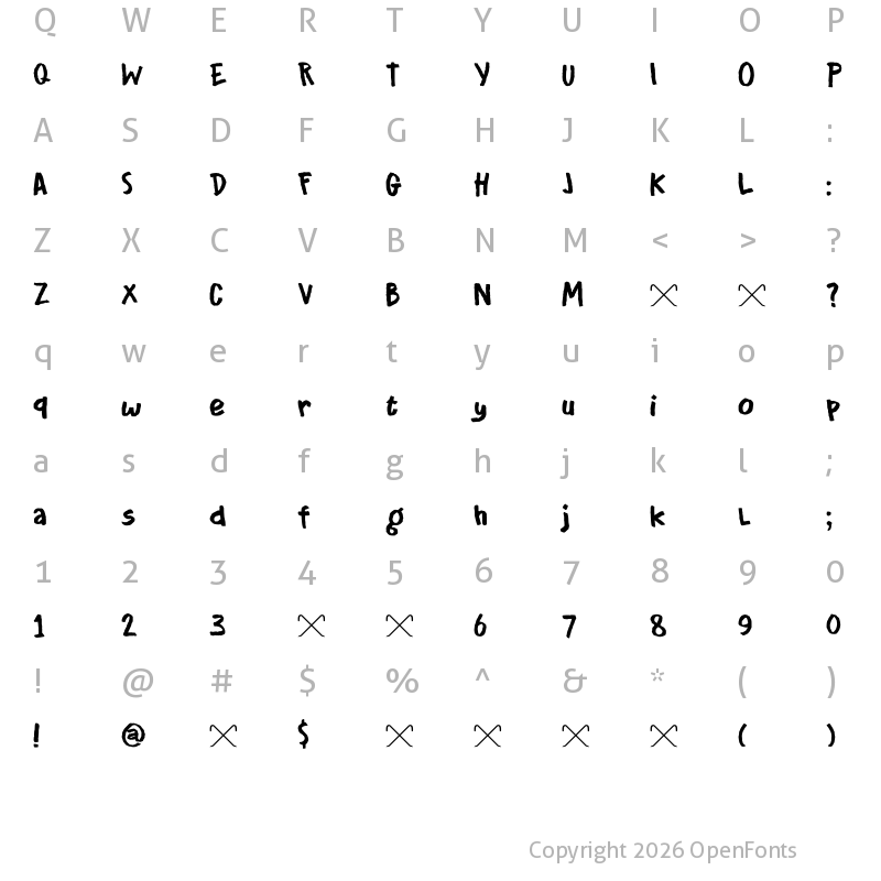 Character Map of DK Crowbar Regular