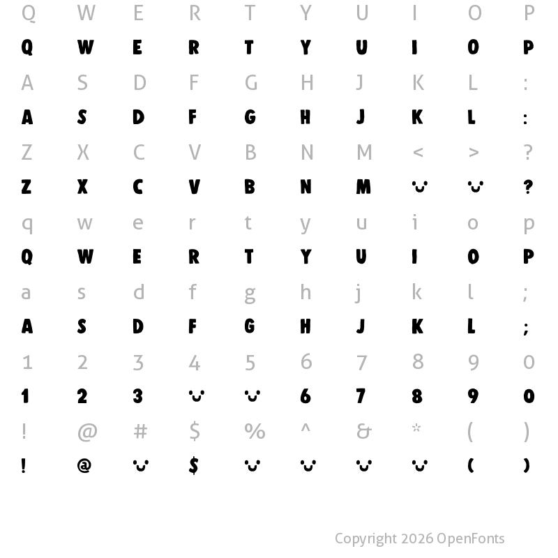 Character Map of DK Display Patrol Regular