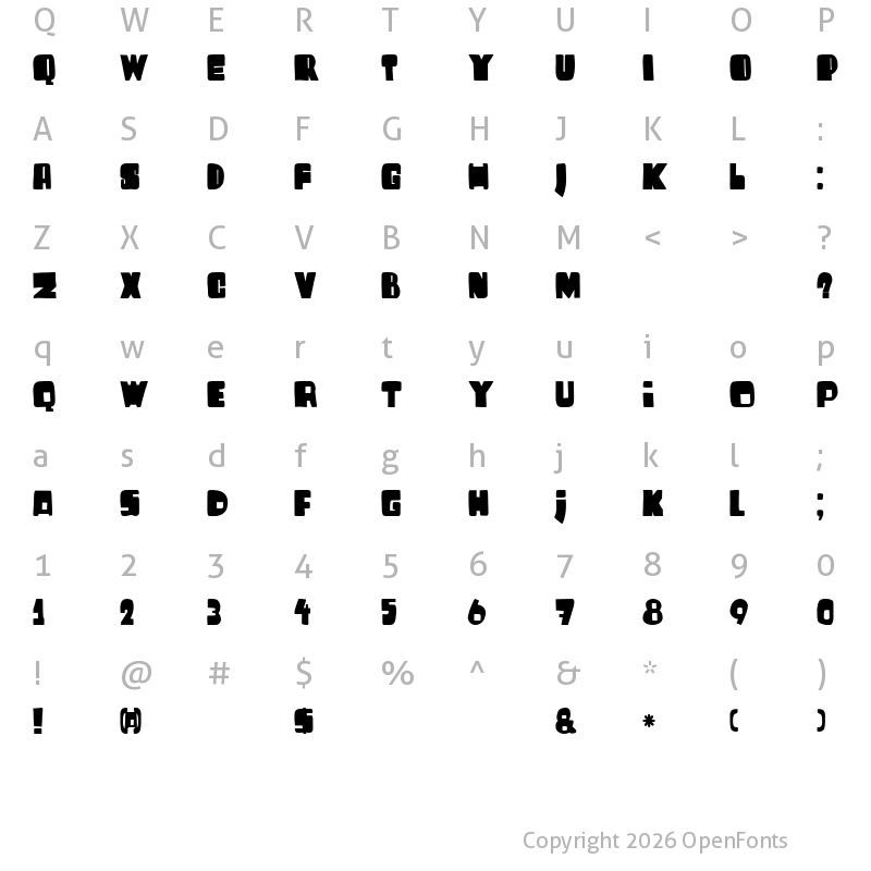 Character Map of DK Harrumph Regular
