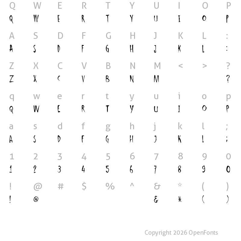 Character Map of DK Ishtar Regular