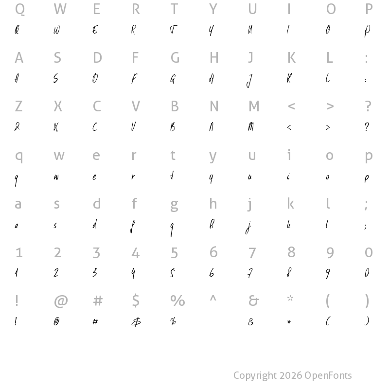 Character Map of DK Kusukusu Regular