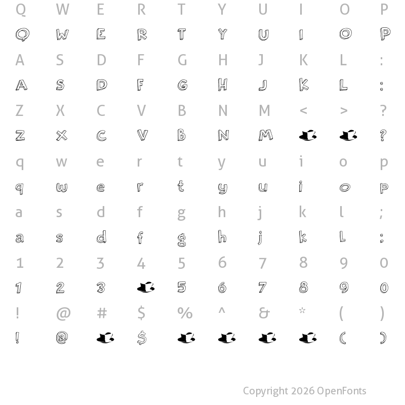 Character Map of DK Rosy Lee Regular