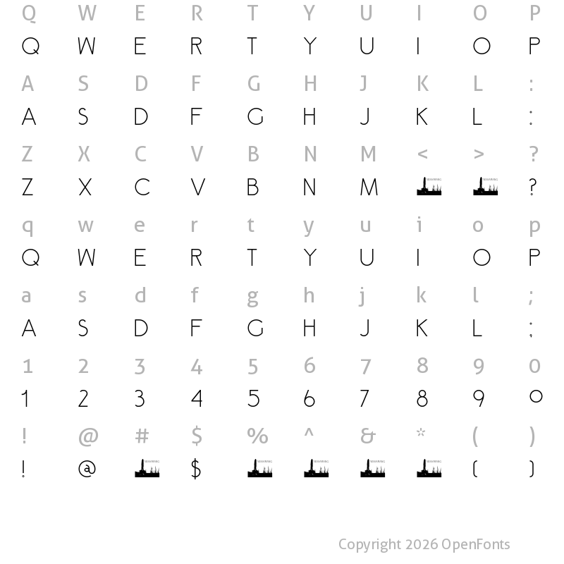 Character Map of DK Semarang Regular