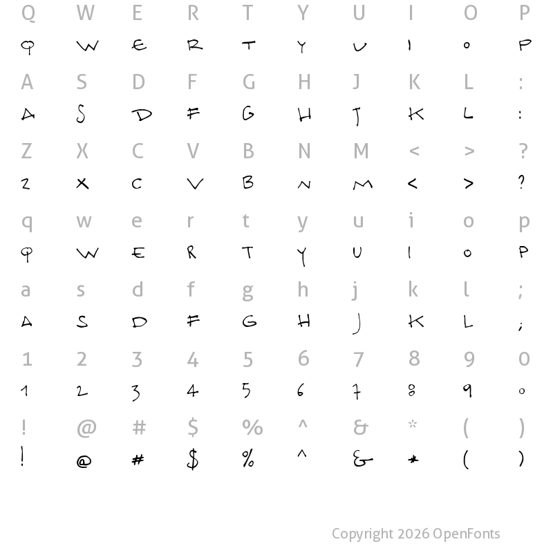 Character Map of Docporn Regular