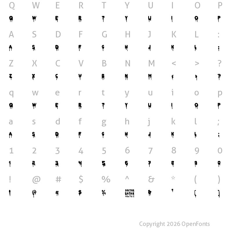 Character Map of Doctor Satan Regular