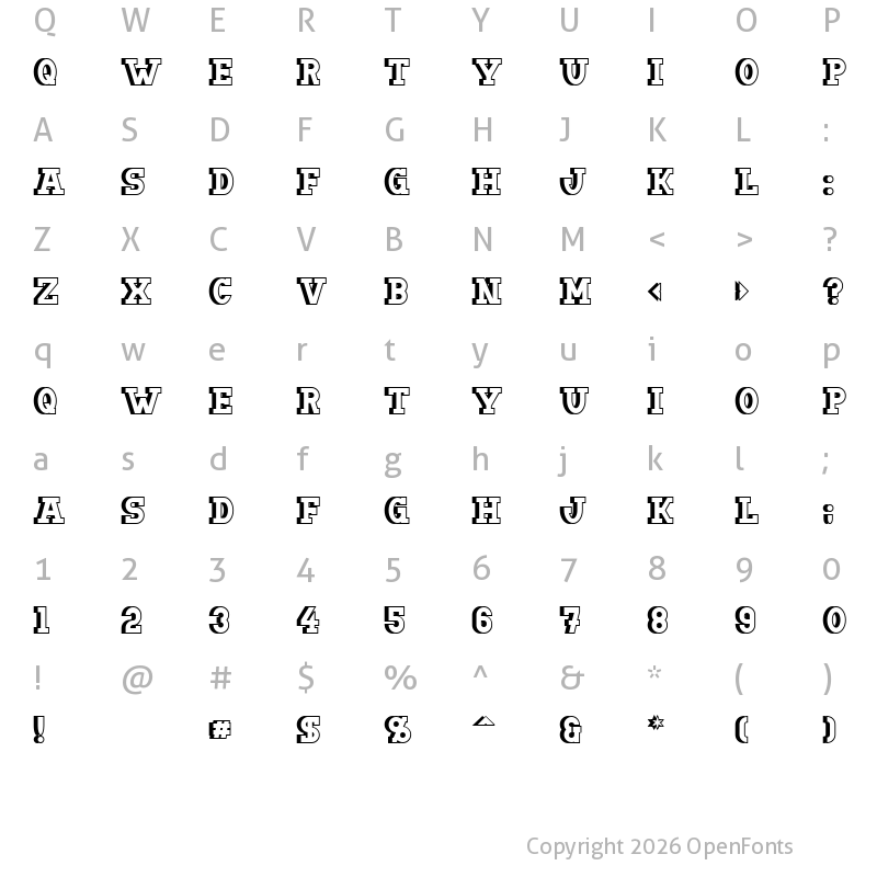 Character Map of Doergon Shift Regular