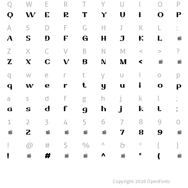Character Map of Dofend Black