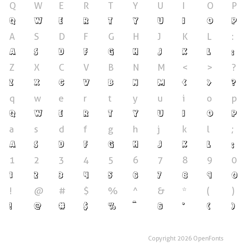 Character Map of Dokter Monstro 3D Regular
