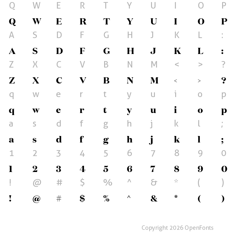 Character Map of Domaine Display Bold