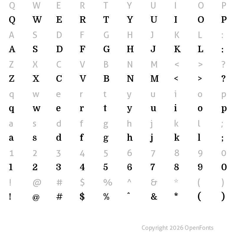 Character Map of Domine SemiBold