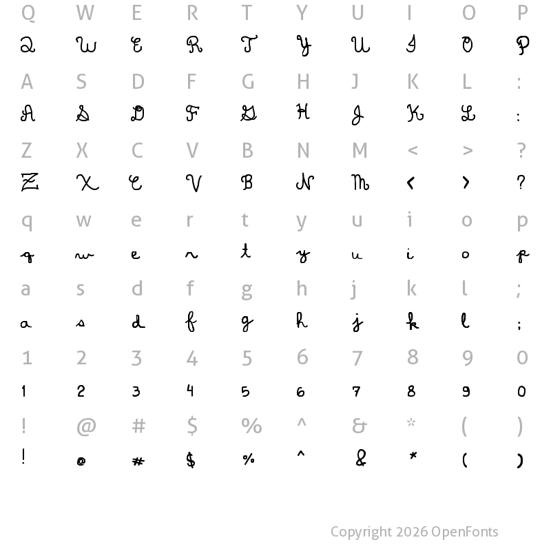Character Map of Dominique Regular