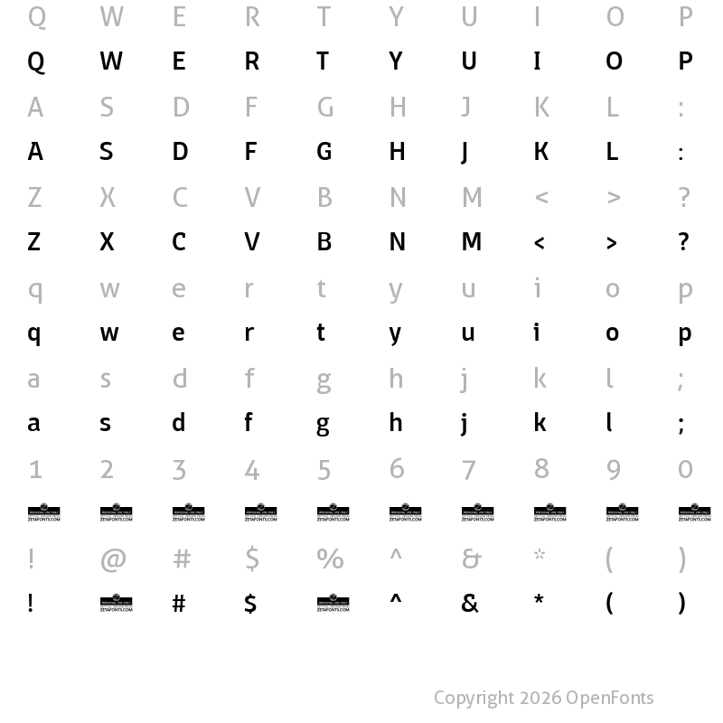 Character Map of Domotika Trial Medium