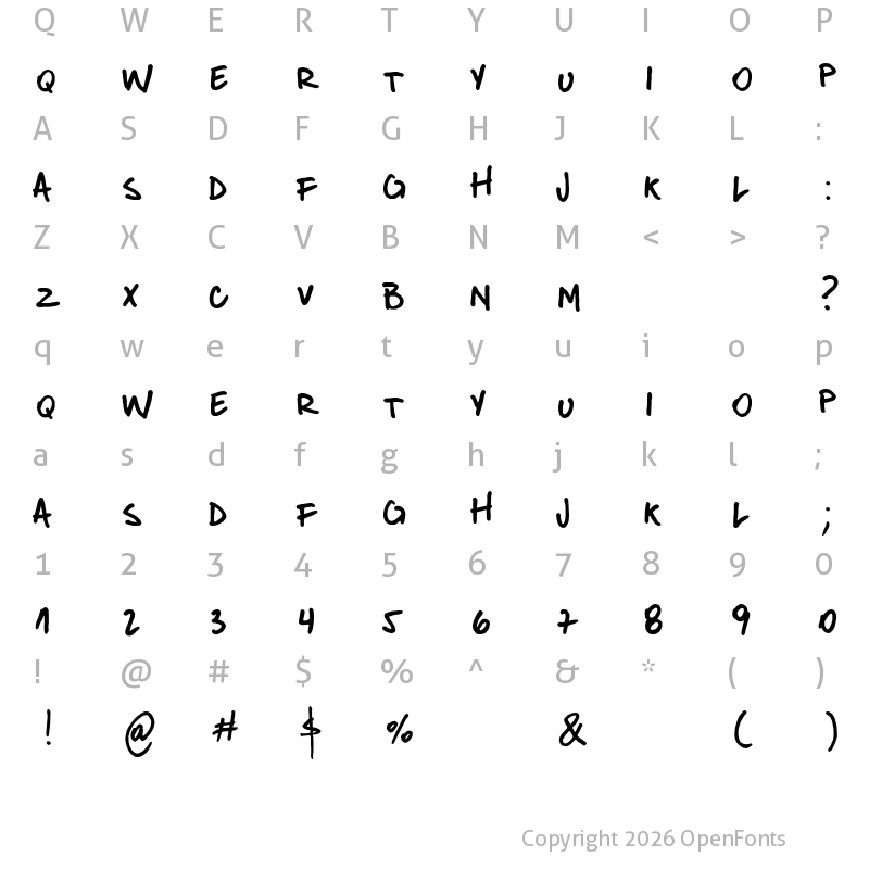 Character Map of donanfer_font Regular
