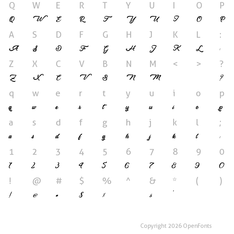 Character Map of Donkey Talk Regular