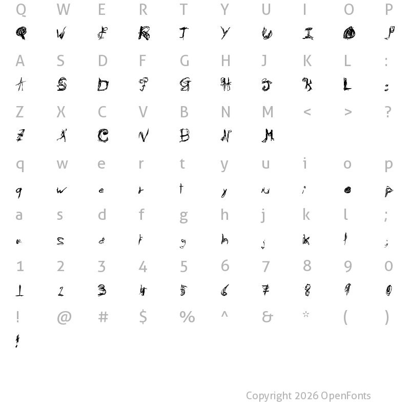 Character Map of Don't Wanna Regular