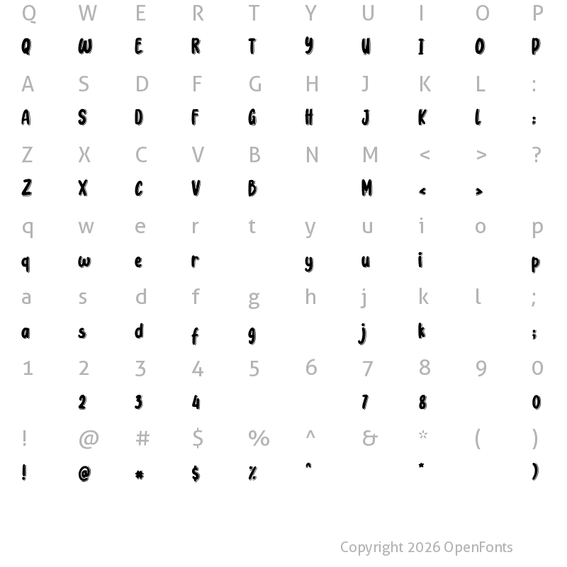 Character Map of Donuts Regular