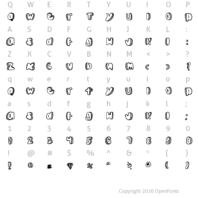 Character Map of Doodle Medium