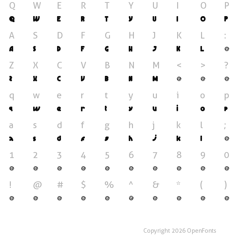 Character Map of DoodleChalkDemo Regular