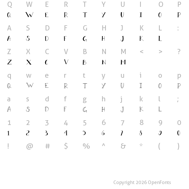 Character Map of dora dore Regular