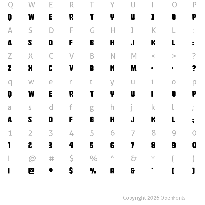 Character Map of Dorian Gore Wide Regular