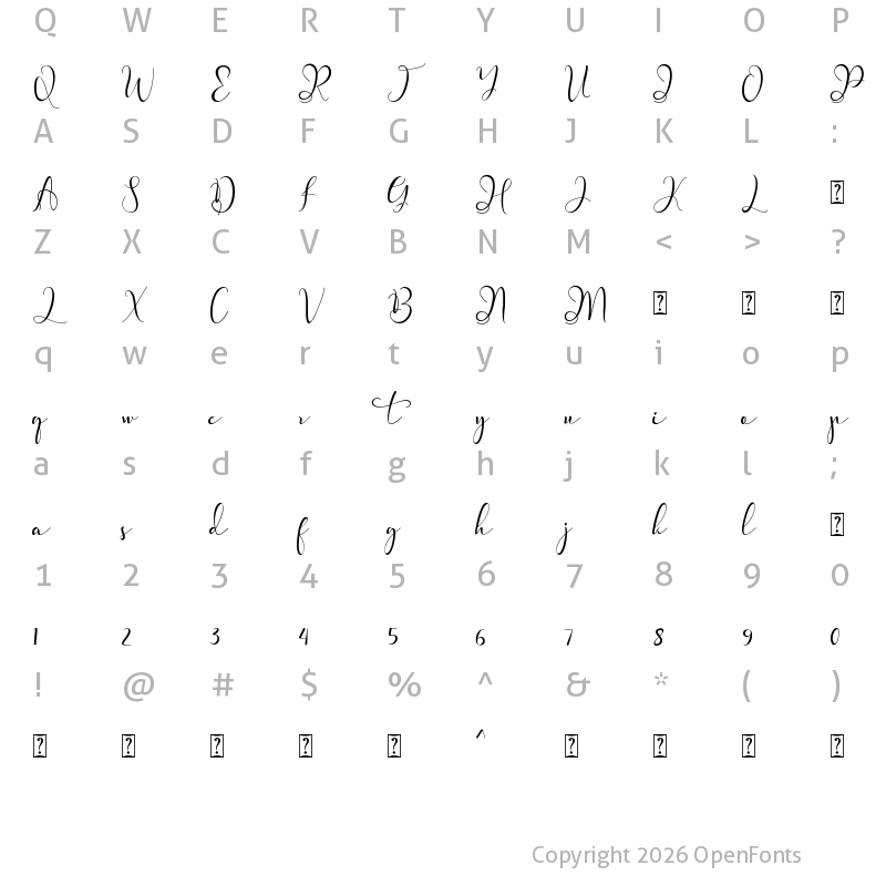 Character Map of Dorothy Valentine Regular