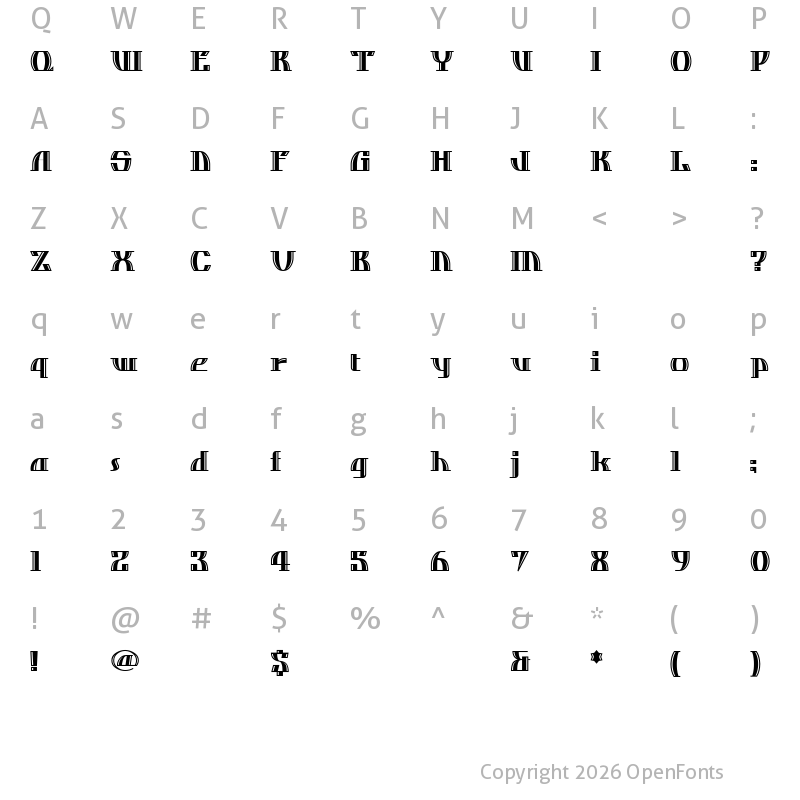 Character Map of DosEquis Regular