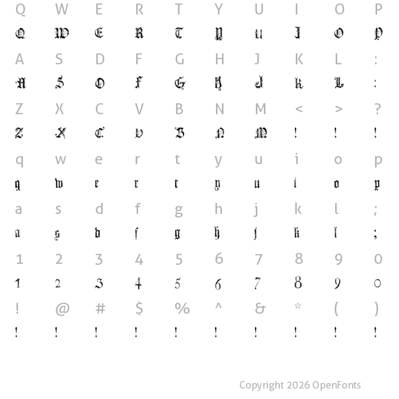 Character Map of Dots Land Gotika Bold