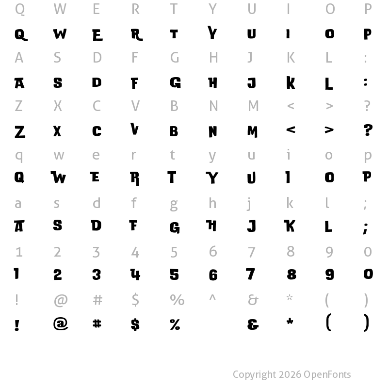 Character Map of DoUbLeBaSs Bold