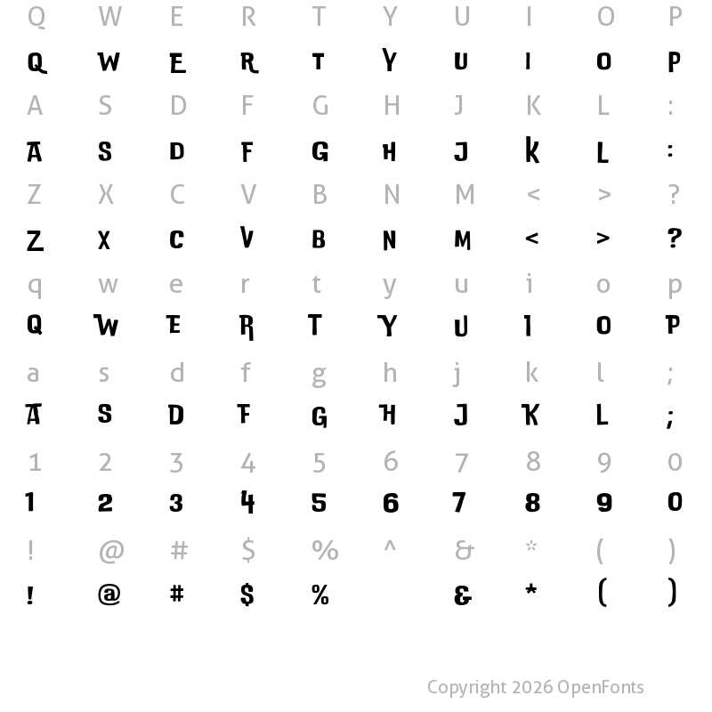 Character Map of DoUbLeBaSs Regular